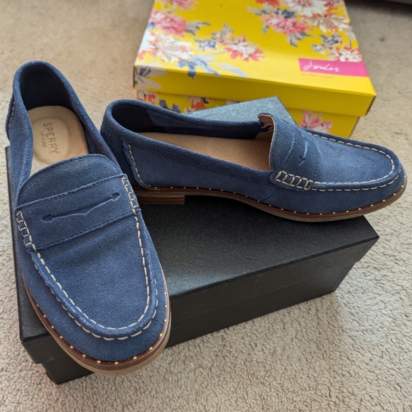 Sperry Shoes - Sperry Topsider Blue Suede Loafers